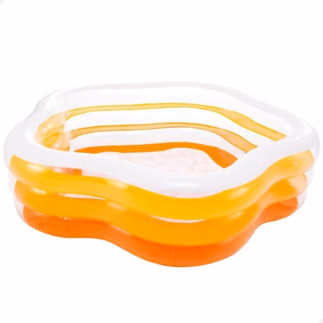Piscina hinchable infantil Intex con forma de estrella en colores naranja y transparente, An/P/Al: 185 x 180 x 53 cm
