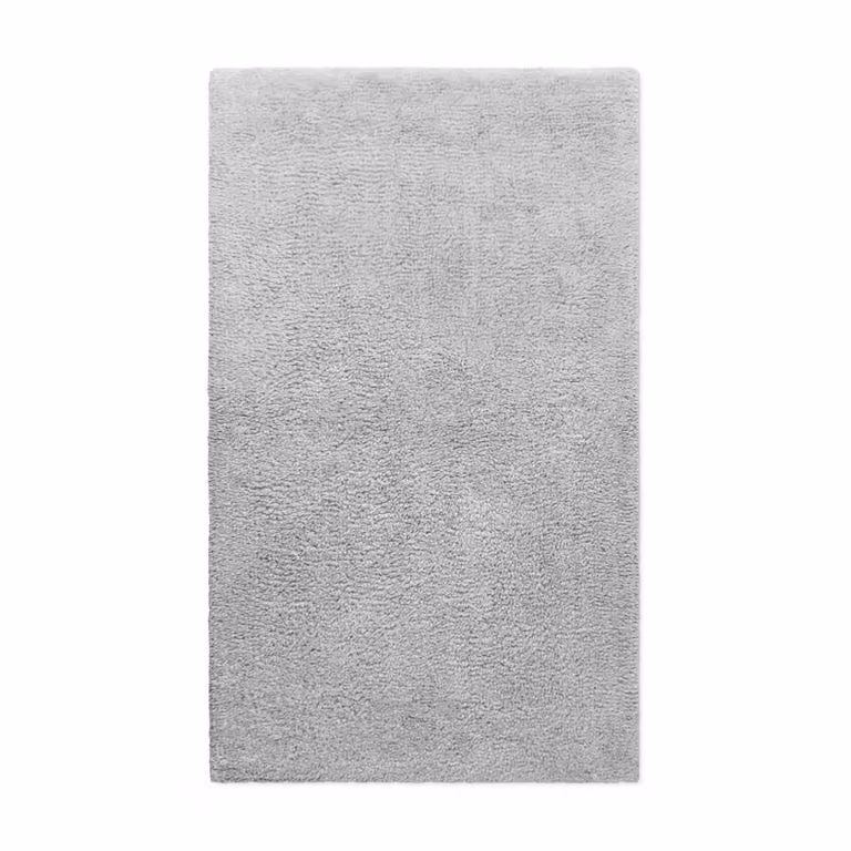 Alfombra de baño Wecon Home de algodón gris claro, antideslizante y compatible con calefacción por suelo radiante, An/P: 70 x 120 cm
