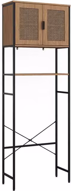 Armario de aseo Vicco Linara en roble y negro, An: 64 cm, Al: 180 cm