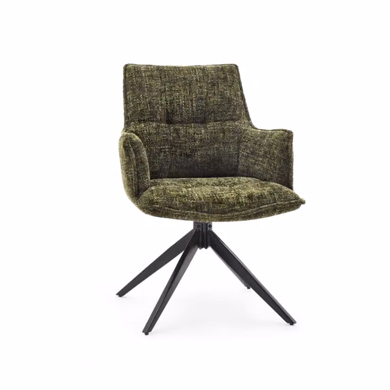 Silla de visita moderna hjh LIVING con apoyabrazos de tela verde para adultos