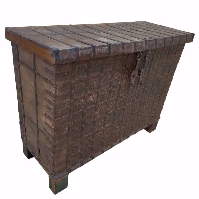 Baúl de madera recuperada Wanderlust deco de estilo rústico y acabado mate en color marrón An/P/Al: 139 x 44 x 94 cm