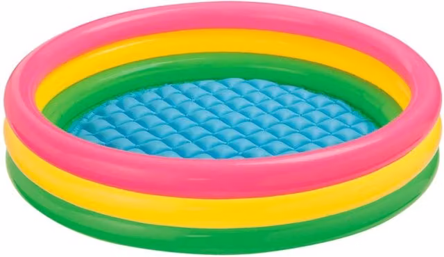 Piscina infantil hinchable Intex Sunset Glow multicolor con suelo inflable An/P/Al: 147 x 147 x 33 cm