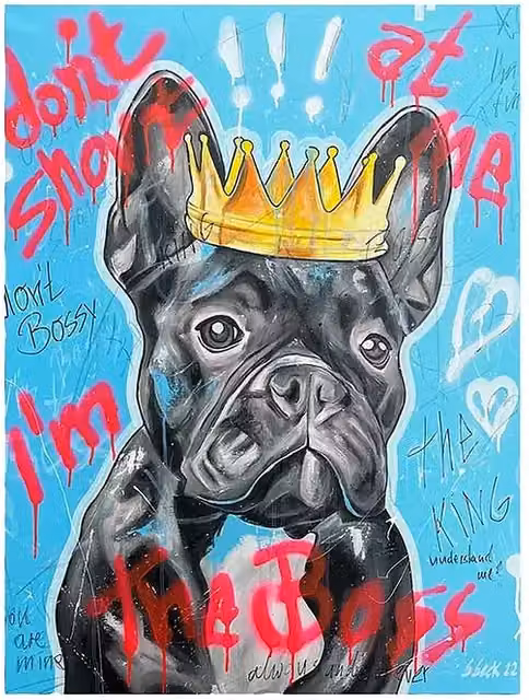 Póster de papel decorativo Dotcomcanvas Soy el Rey con diseño de tipografía abstracta multicolor, An x Al: 84 x 112 cm
