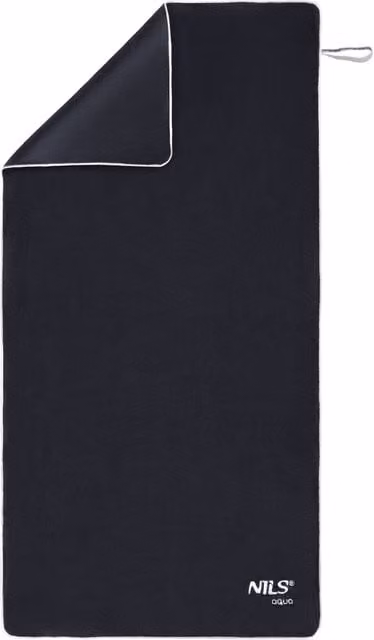 Toalla de microfibra NORTHIX negra de secado rápido y textura suave, An/P: 160 x 80 cm