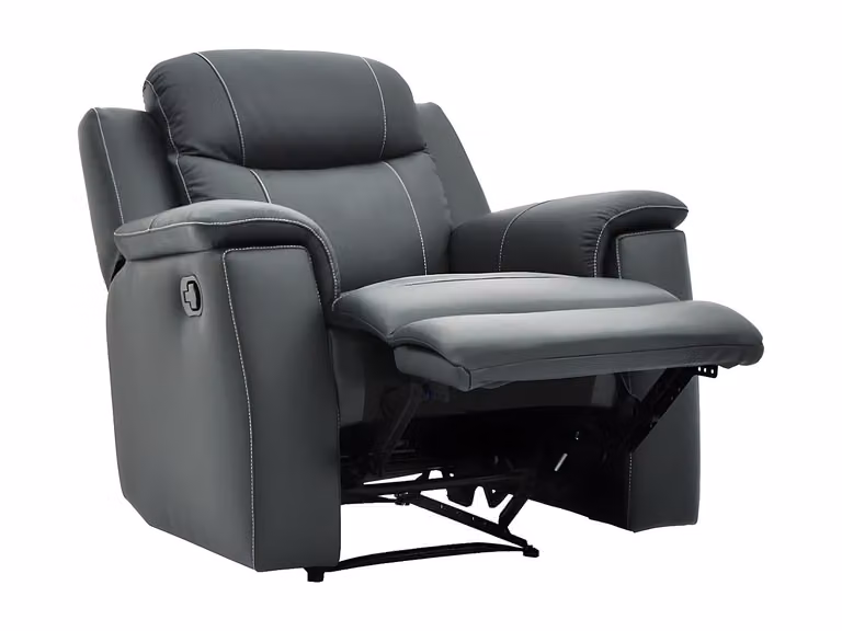 Sillón relax de una plaza Evasion de Vente-Unique en piel color gris antracita