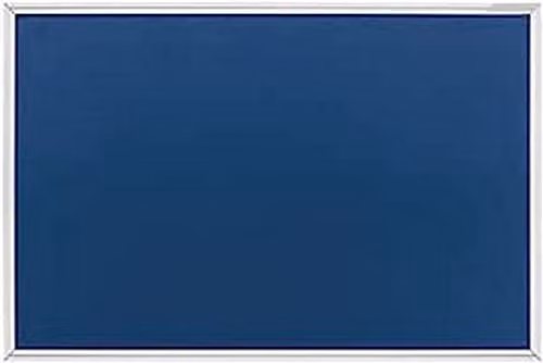 Tablón para chinchetas Magnetoplan con marco de aluminio y fieltro en colores azul y blanco