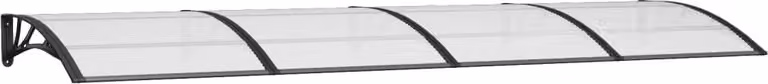 Marquesina de puerta Syfax de policarbonato y aluminio, color negro y transparente, An/P: 350 x 100 cm
