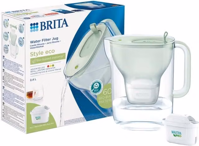 Jarra filtrante de agua Brita Style de 2,4 l color verde polvo con filtro Maxtra Pro