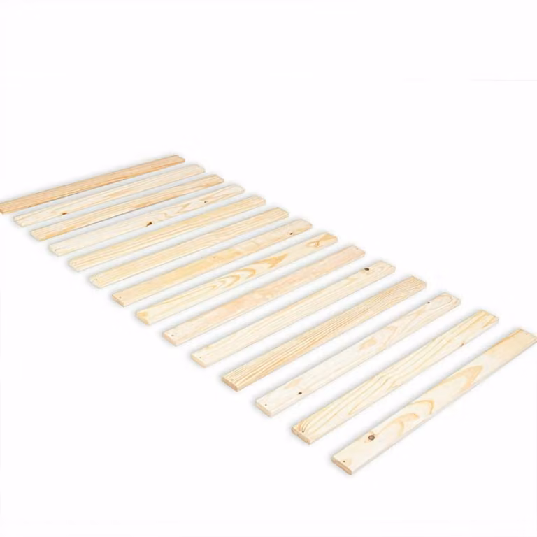 Somier de madera maciza con láminas fijas ID Kids en color marrón o beige, An/P: 80 x 200 cm