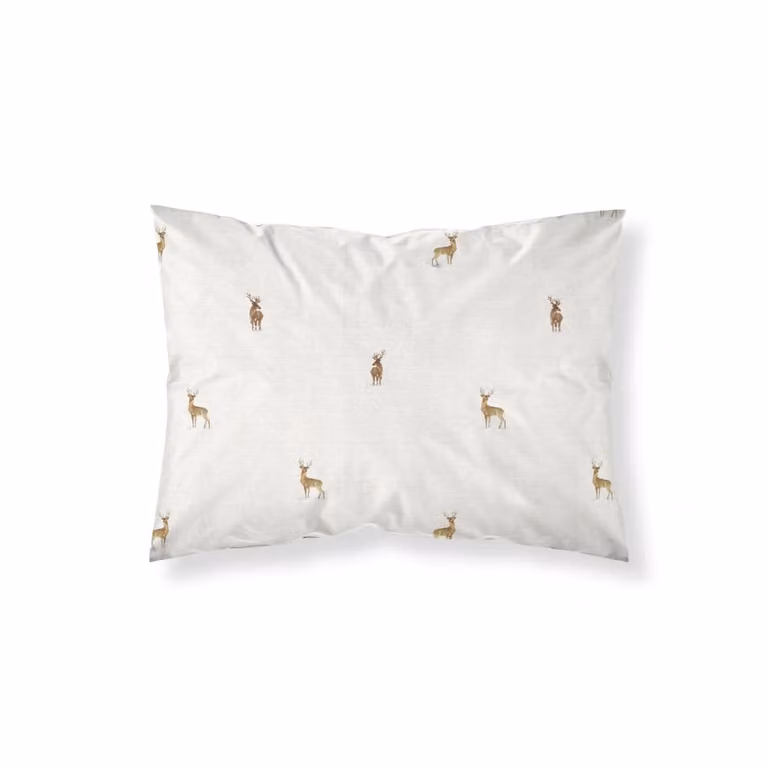 Funda de almohada Muare Home de algodón con diseño gráfico de animales multicolor y blanco, An/P: 45 x 110 cm