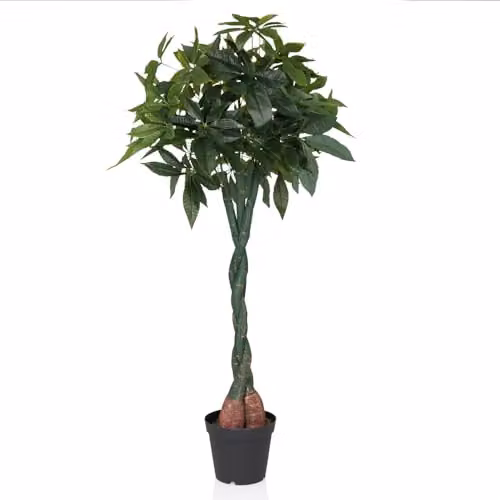 Planta artificial Pachira verde hjh OFFICE con macetero de 160 cm de altura