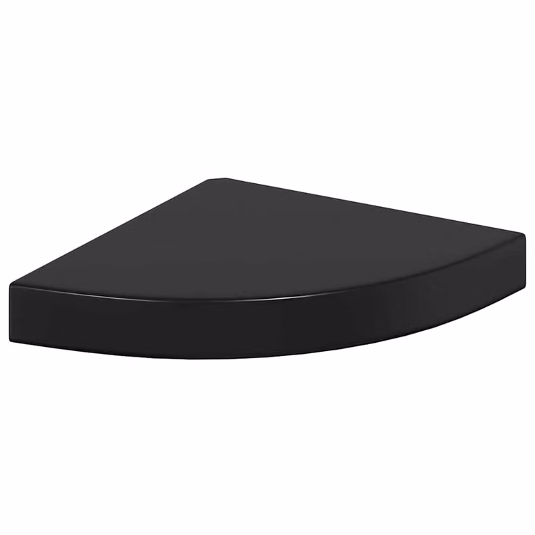 Estante flotante de esquina vidaXL en MDF negro brillo, An/P/Al: 25 x 25 x 3,8 cm