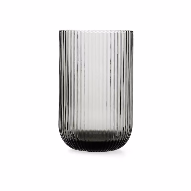 Set de 6 vasos altos de vidrio tallado Fosil Bidasoa en color gris de 46 cl