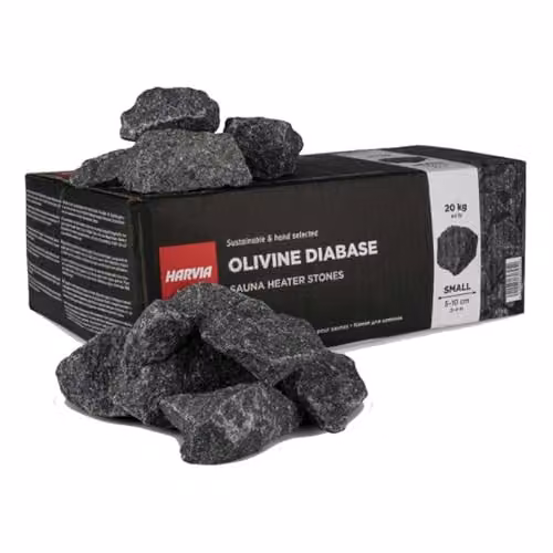 Piedras de granito volcánico finlandés para sauna Harvia Desineo de color gris, 20 kg