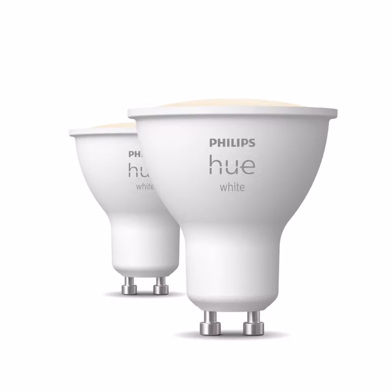 Pack de 2 focos inteligentes Philips Hue White LED GU10 regulables en color blanco