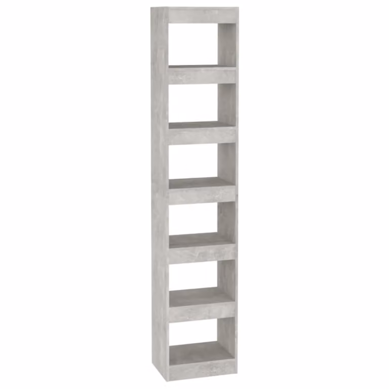 Estantería divisor de espacios Maison Chic de madera en color gris hormigón An/P/Al: 40 x 30 x 198 cm