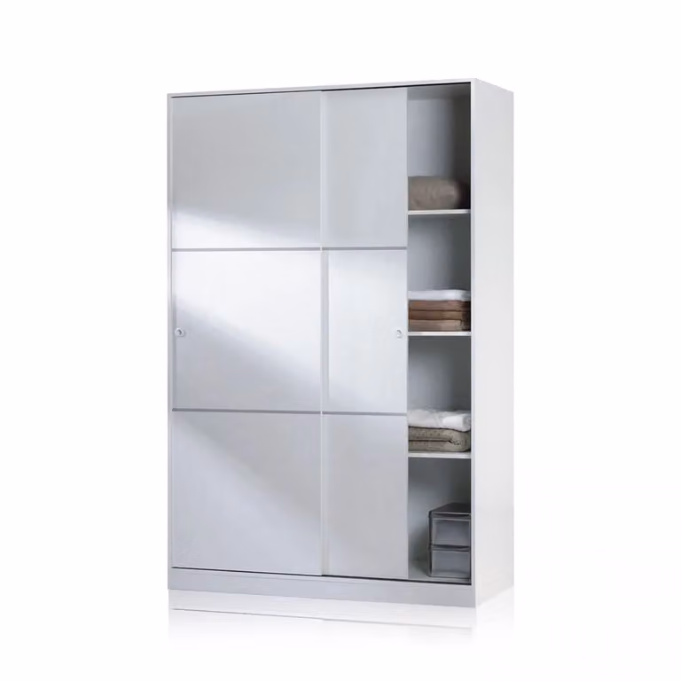 Armario de puertas correderas Show de DUEHOME en blanco brillo An/P/Al: 120 x 50 x 200 cm