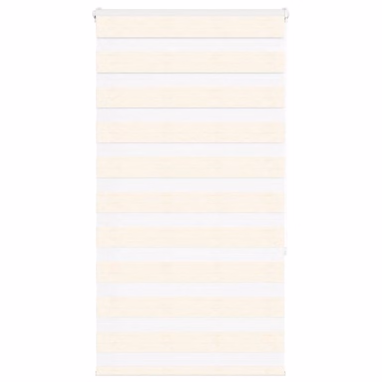 Estor cebra día y noche vidaXL en beige con diseño de rayas, fabricado en poliéster, Ancho: 85,9 cm