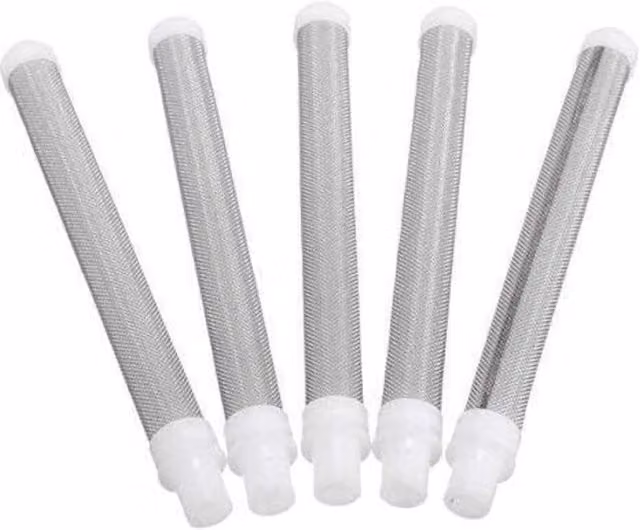 Elementos de filtro de malla 60 de acero inoxidable para pistola pulverizadora de pintura sin aire Wagner en color plata por ODIPIE