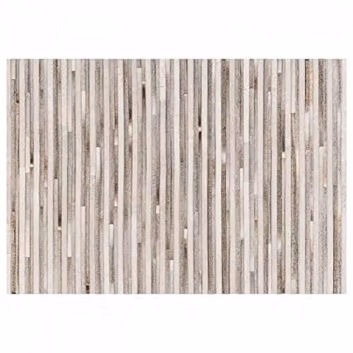 Alfombra rectangular Oviala con diseño patchwork efecto piel de vaca en color gris, An/P: 160 x 230 cm