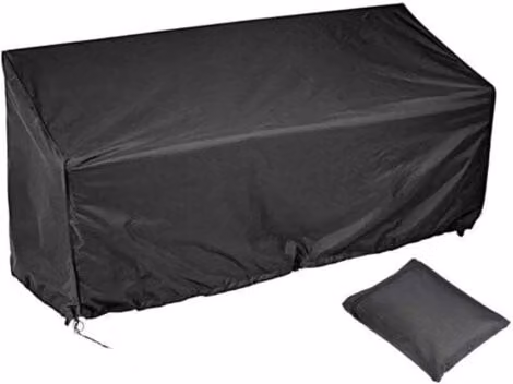 Funda impermeable para banco de jardín MIMIY en color negro, fabricada en poliéster, An/P/Al: 162 x 66 x 1 cm