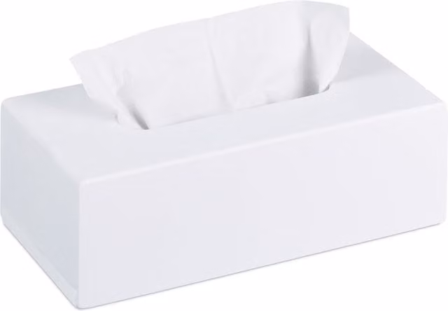 Caja para pañuelos de bambú con base antideslizante blanca relaxdays An/P/Al: 24 x 7,5 x 12 cm
