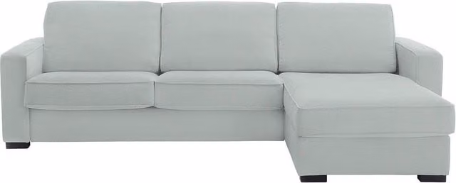 Sofá de 5 plazas con chaiselongue derecha Padua de El Corte Inglés en gris plata con tapicería de tela y cojines incluidos