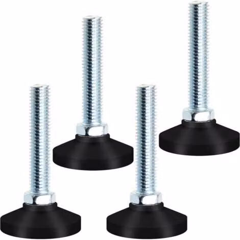 Tornillo de ajuste MIMIY M10 x 50 mm para patas de muebles, acabado galvanizado en colores negro y plata con nylon