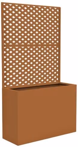 Biombo Malja con jardinera de acero galvanizado de casa.pro en color marrón, An/Al/P: 146 x 83 x 31 cm
