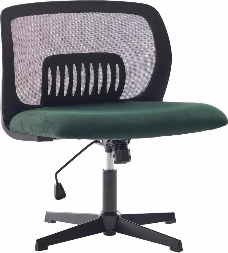 Silla de oficina ergonómica Aiorber sin reposabrazos en terciopelo, giratoria 360 grados y regulable en altura, disponible en negro, verde, gris y rosa