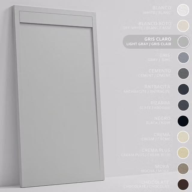 Plato de ducha rectangular Soulhome de resina mineral en color gris, antideslizante y extraplano, An/P/Al: 180 x 80 x 3 cm