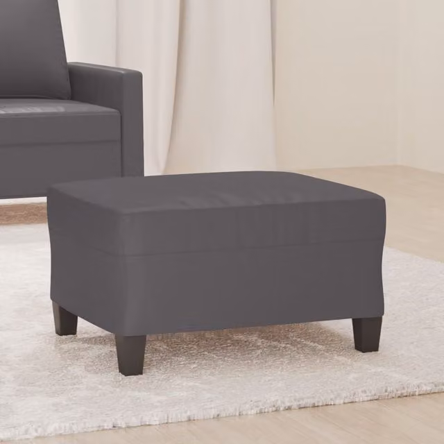 Reposapiés SYFAX de cuero sintético gris An/P/Al: 70 x 55 x 41 cm