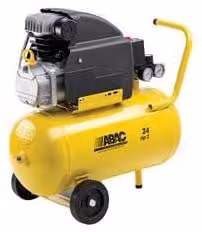 Compresor coaxial lubricado con aceite ABAC de 24 litros en color amarillo