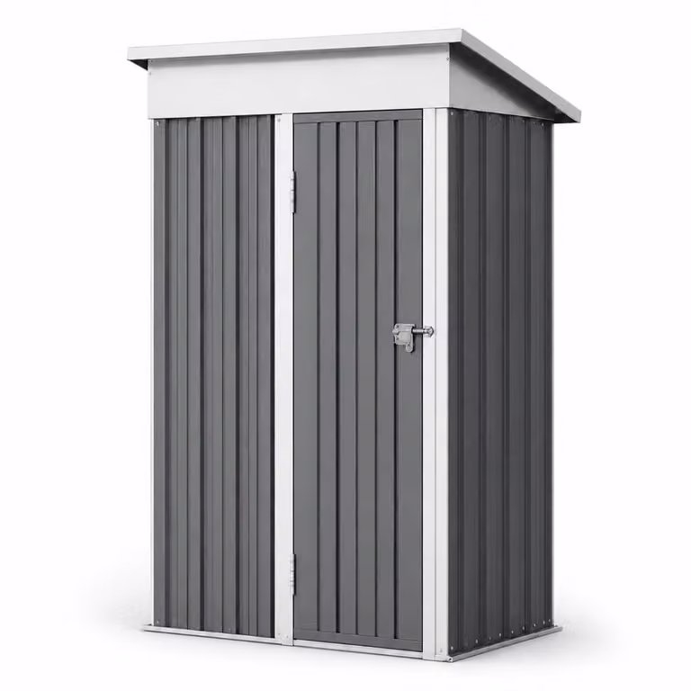 Caseta de jardín metálica Lorvik color gris An/P/Al: 158 x 82,8 x 185 cm