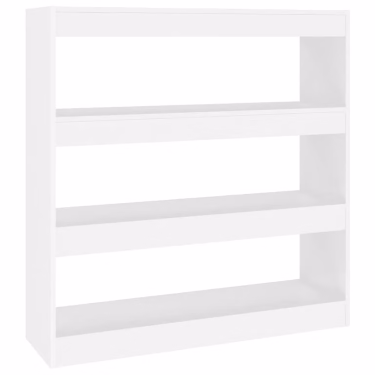 Estantería de libros y divisor de espacios Maison Chic en madera blanca con iluminación integrada An/P/Al: 100 x 30 x 103 cm