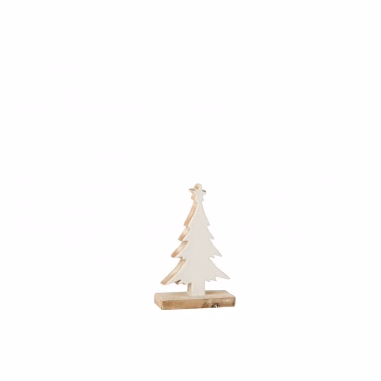 Árbol de Navidad de madera de mango J-line color blanco estilo escandinavo Altura: 21 cm