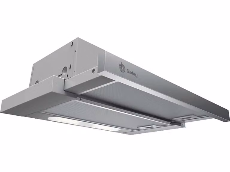 Campana extractora extraíble Balay 3BT262MX en acero inoxidable color plata con 300 m³/h de capacidad y 60 cm de ancho