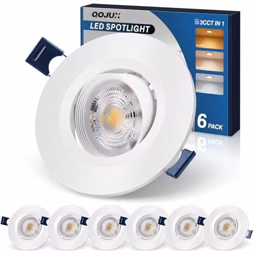Spot LED empotrable QOJUX de 5W, foco orientable redondo en color blanco con 500lm