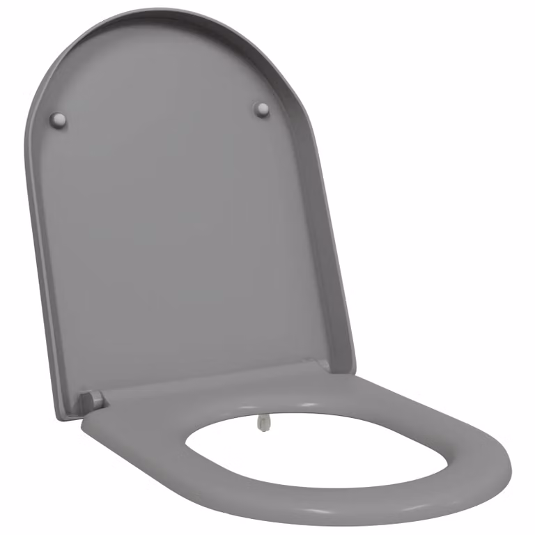 Asiento de WC vidaXL en color gris de duroplast con dimensiones de An/P/Al: 49 x 36 x 4 cm