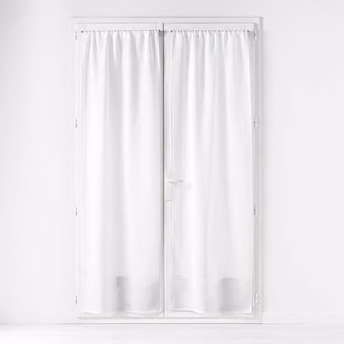 Visillos Douceur d'Intérieur Haltona con ojales efecto lino en color blanco, An/P/Al: 70 x 200 cm (pack de 2 unidades)