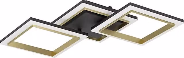 Plafón LED Eglo Calliera de 20 W en negro y dorado para techo, diseño moderno de metal y latón, An/P/Al: 59,5 x 31 x 9 cm