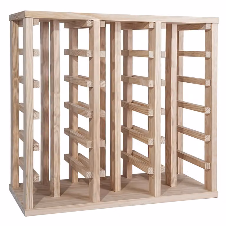 Botellero moderno de madera de pino WellHome en color marrón An/P/Al: 66 x 32 x 61 cm