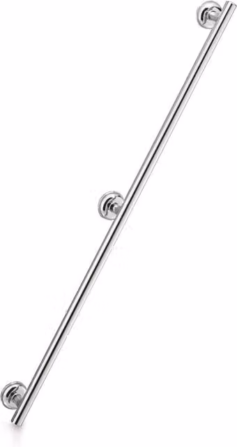 Asidero para baño Beltrán de tubo recto liso en acero inoxidable color plata de 120 cm