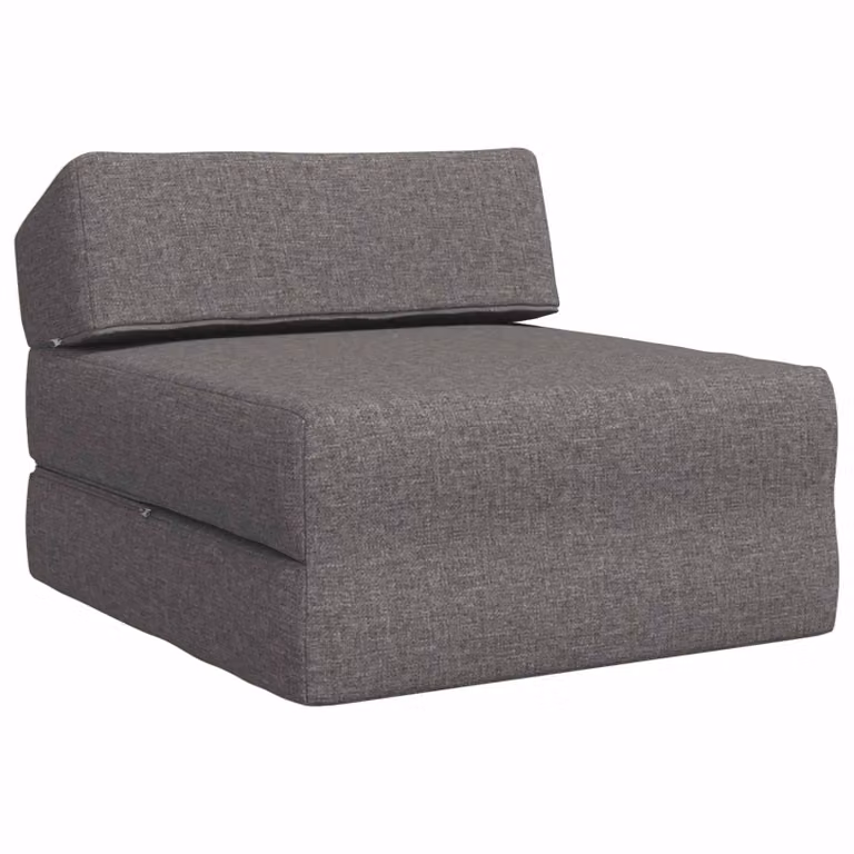 Sofá cama plegable vidaXL de tela gris con espuma para salón o dormitorio An/P/Al: 60 x 70 x 41 cm