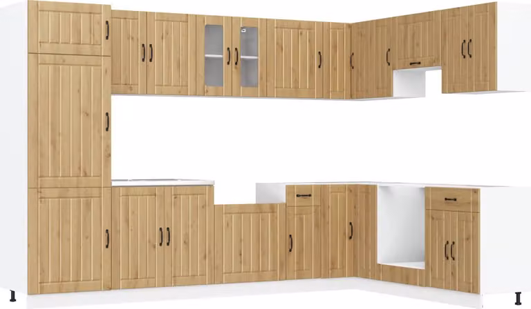 Mueble bajo para fregadero Syfax de madera en acabado roble ahumado con puertas batientes para cocina o baño