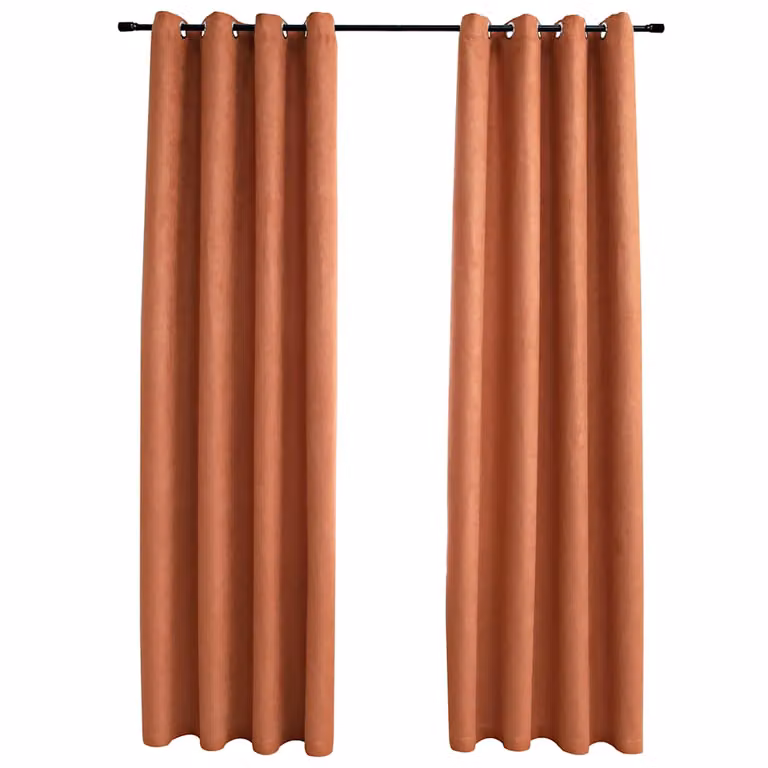 Set de 2 cortinas opacas vidaXL con ojales metálicos, color óxido, An/Al: 140 x 245 cm
