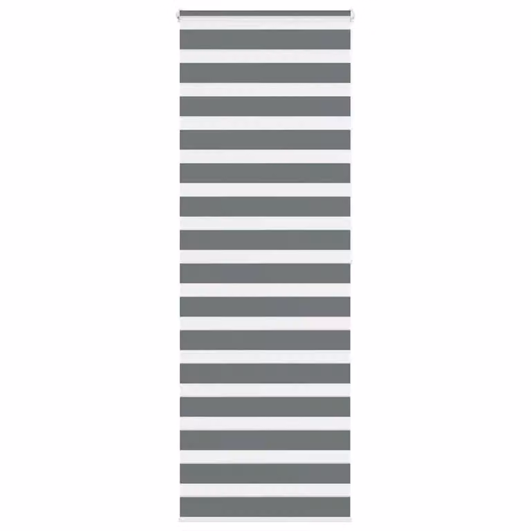 Estor cebra día y noche vidaXL en gris oscuro de poliéster, An/Al: 85,9 x 200 cm