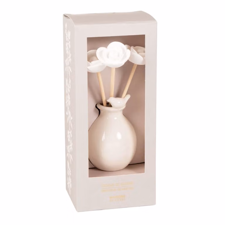 Difusor de varillas con aroma floral y diseño de pajarito Maisons du Monde, blanco, 50 ml