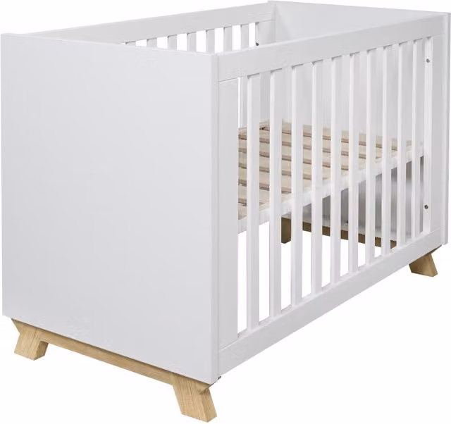 Cuna de estilo escandinavo IKID Veneto en color blanco para bebés de 140 x 70 cm