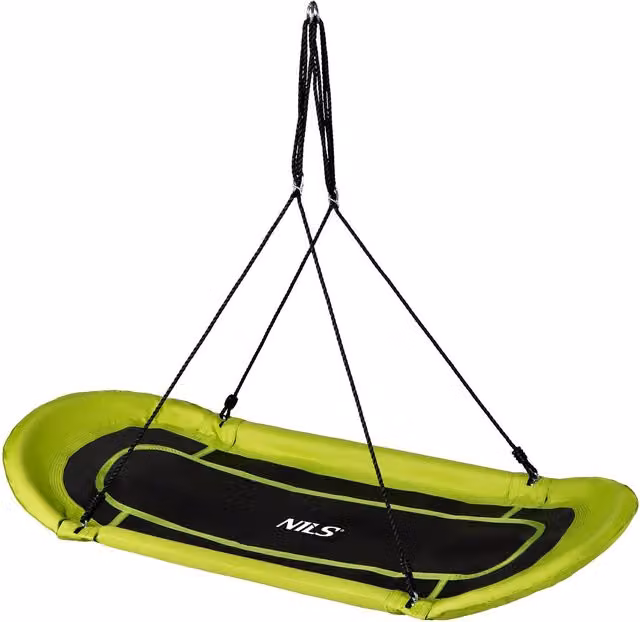 Columpio tipo plato Lime Saucer de NORTHIX para exterior en colores verde y multicolor con estructura de acero recubierto de polvo